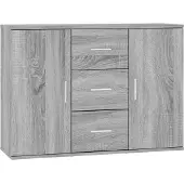 vidaXL Dressoir 91x29,5x65 cm bewerkt hout grijs sonoma eikenkleurig
