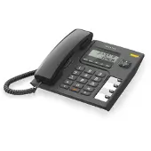 Alcatel T56, Analoog telefoonapparaat, draadloze handset met kabelverbinding, handsfree functie, nummerherkenning, zwart