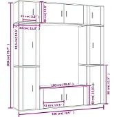 vidaXL 8-delige Tv-meubelset bewerkt hout wit