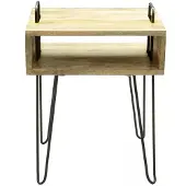 AnLi Style Bijzettafel open vak/ handgrepen (Naturel, 40x52cm)