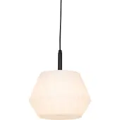 QAZQA Moderne buiten hanglamp zwart met witte kap 32.9 cm IP44 - Robbert