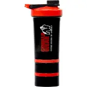 Gorilla wear Shake Beker 2 GO - 500 ml + 2 x 130 ml - Zwart/Rood