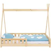 ECD-Germany Kinderbed Tipi | hout naturel 168x86x150 cm kinderbedden | NADUVI