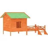vidaXL Hondenhok 159x120x88,5 cm massief grenenhout bruin