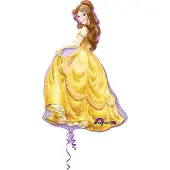 Princess Folieballon Supershape Belle Junior 60 X 99 Cm Geel/paars