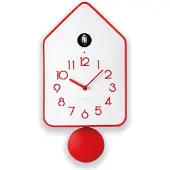 Guzzini QQ-UP - Koekoeksklok met pendelum - Rood Wit- Moderne koekoeksklok
