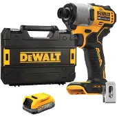 DeWalt DCF840E1T-XJ 18V Li-ion XR Accu Slagschroevendraaier Set (1x POWERSTACK Accu) In TSTAK - 1/4" - Koolborstelloos