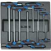 Gedore 1500 ES-DT 2142 Haakse schroevendraaier 2 mm, 2.5 mm, 3 mm, 4 mm, 5 mm, 6 mm, 7 mm, 8 mm, 10 mm 9-delig