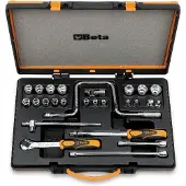 Beta Doppendoos met 17 zeskant dopsleutels en 9 toebehoren 910A/C17 - 009100938