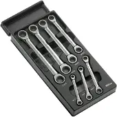 Facom module met 7 ratelringsleutels 12-kant 6 tot 19 mm - MOD.64J7