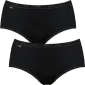 Sloggi 2P Basic Plus Midi Briefs Zwart katoen 46 Dames