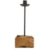 Dijk Natural Collections Dinnercandle holder teak wood 11x7.5x28 cm