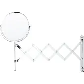Beliani Make-up spiegels, Wandspiegel met uittrekfunctie ø 19 cm zilver YVELINES
