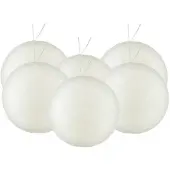 Gerimport 6x stuks kerstballen zilver/wit glitters kunststof 8 cm - Kerstbal
