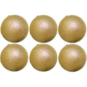 Gerimport Kerstballen - 6x st - goud - glitter - 8 cm - kunststof - Kerstbal