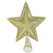 Gerimport Kunststof kerstboom ster piek goud 24 cm - Kerstpieken - kerstboompieken