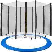 Arebos Trampoline Veiligheidsnet + Randafdekking Randbescherming 430cm 8 Stokken