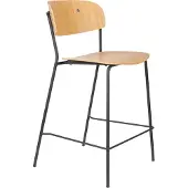 White Label Barkruk Jolien Black/Wood