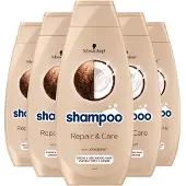 Schwarzkopf Shampoo Repair & Care - Haarverzorging - Gezond, Hersteld en Glanzend Haar - Met Kokoextract - Droog en Beschadigd Haar - Voordeelverpakking - 5x 400ml
