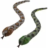 Nature Planet Pluche dieren knuffels 2x slangen van 150 cm - Knuffeldier