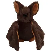 Nature Planet Pluche knuffeldier vleermuis - bruin - 16 cm - Speelgoed knuffeldieren - Vleermuizen - Knuffeldier