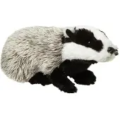 Nature Planet pluche knuffeldier - Das - grijs/zwart - 32 cm - Bosdieren knuffels - Knuffel bosdieren