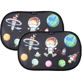 ForDig Zonnescherm Auto Astronaut (2 Stuks) - Extra Donker - Zonwering UV Protectie voor Auto Zijruit – Zonwering Auto –