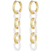 Yehwang Oorbellen ringen - parels- goud -wit