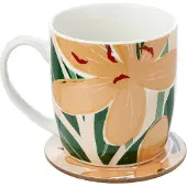 Puckator Florens Hesperantha Porselein Mok & Onderzetter - 300ml