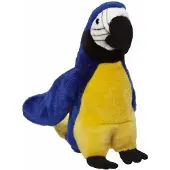 Nature Planet pluche papegaai knuffel - blauw - 21 cm - vogels - dieren knuffels - Cadeau
