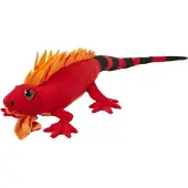 Nature Planet Pluche XL knuffel Leguaan - rood - 110 cm - grote knuffeldieren - reptielen