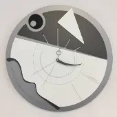 Italian Design CD Wandklok Kunst Kwarts Grijs