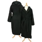 Artg Robezz - Badjas met Capuchon - 100% Badstof Katoen -Zwart - Maat L/XL