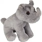 Ravensden Pluche knuffel - zittende neushoorn - 15 cm - wilde dieren knuffel