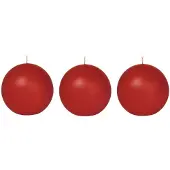 Trend Candles 3x Ronde kaarsen rood 7 cm 36 branduren sfeerkaarsen - bolkaarsen
