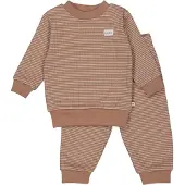 Feetje Wafel pyjama bruin/wit Jongens/Meisjes Katoen Streep - maat 104
