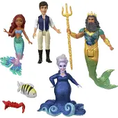 Mattel De Kleine Zeemeermin Ariels Avonturen Set met 4 Kleine Poppen en Accessoires