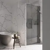 Saniclear Modern rookglas douchedeur profielloos 90x200cm chroom