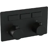 Brauer Black Edition 3-weg inbouwthermostaat met drukknoppen met in- en afbouwdelen mat zwart
