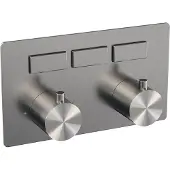 Brauer Brushed Edition 3-weg inbouwthermostaat met drukknoppen met in- en afbouwdelen RVS geborsteld PVD