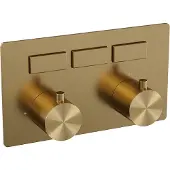 Brauer Gold Edition 3-weg inbouwthermostaat met drukknoppen met in- en afbouwdelen goud geborsteld PVD