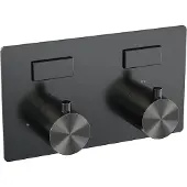 Brauer gunmetal Edition Inbouwthermostaat - 2 functies - inclusief inbouwdeel - drukknoppen - geborsteld gunmetal PVD 5-GM-155