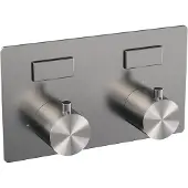 Brauer Brushed Edition 2-weg inbouwthermostaat met drukknoppen met in- en afbouwdelen RVS geborsteld PVD