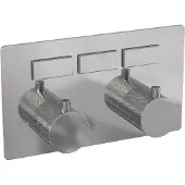 Brauer Chrome Carving 3-weg inbouwthermostaat met drukknoppen met in- en afbouwdelen chroom