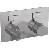 Brauer Chrome Carving 2-weg inbouwthermostaat met drukknoppen met in- en afbouwdelen chroom