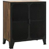 vidaXL Opbergkast 72x36x82 cm metaal en MDF rustiek bruin