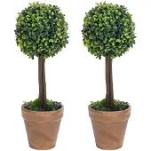 vidaXL Kunstplanten met pot 2 st buxus bolvorming 56 cm groen