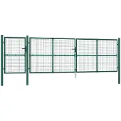 vidaXL Tuinhek van gaas 500x125 cm gegalvaniseerd staal groen