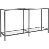 vidaXL Wandtafel 140x35x75,5 cm gehard glas transparant