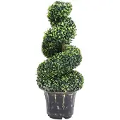 vidaXL Kunstplant met pot buxus spiraal 89 cm groen